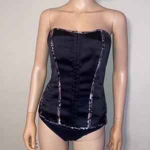 Charlotte Russe Black Lace Up Corset
